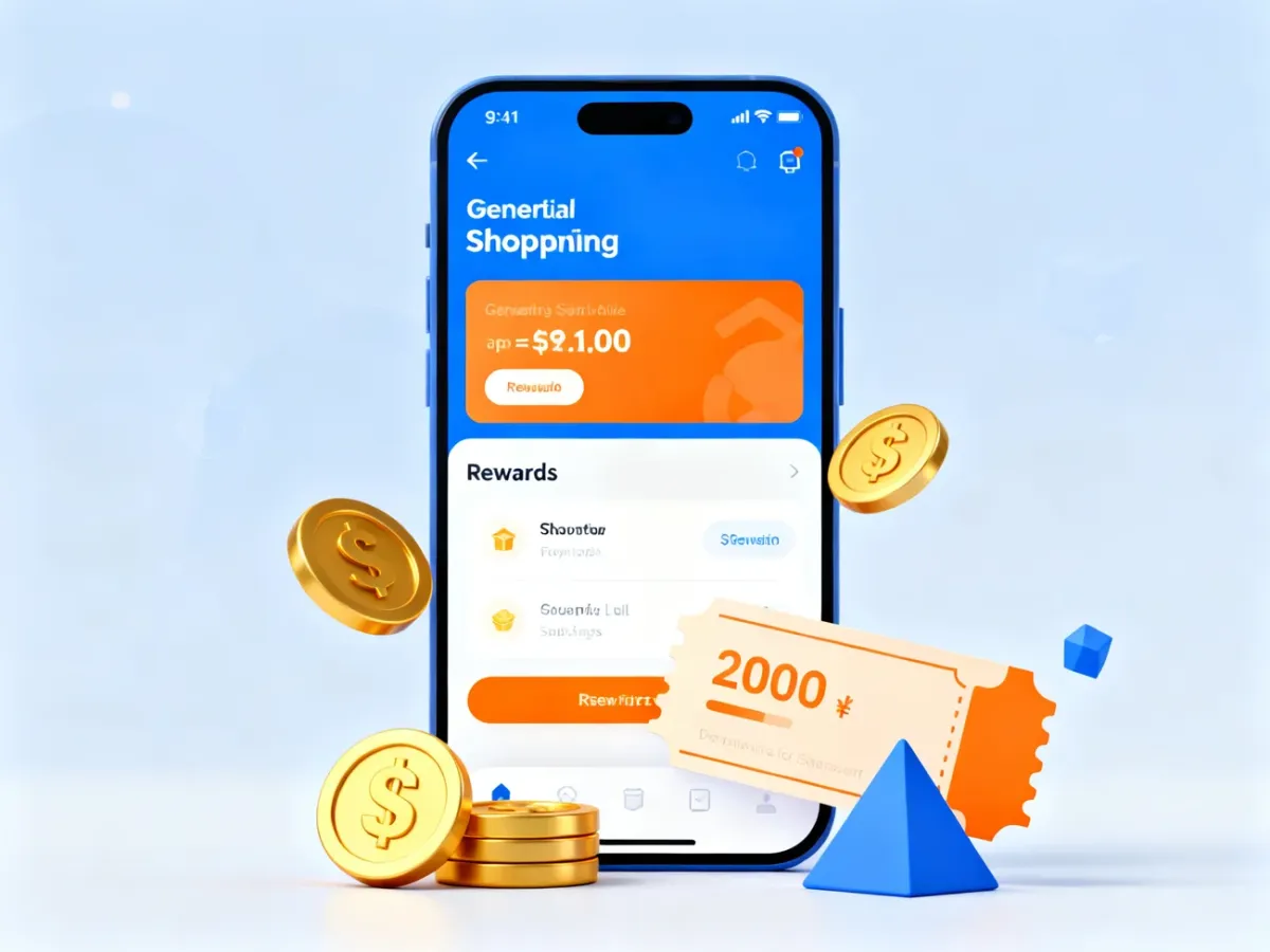 Wirtualne monety i kupon promocyjny w aplikacji mobilnej